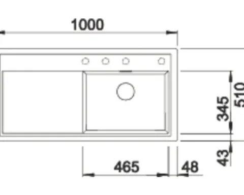 Spüle Blanco ZENAR XL 6 S 1000 x 510 mm schwarz 526062 Becken rechts