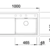 Spüle Blanco ZENAR XL 6 S 1000 x 510 mm vulkangrau 527370 1 Spülbecken Mit Tropffläche Becken links