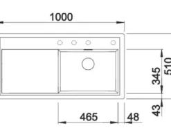 Spüle Blanco ZENAR XL 6 S 1000 x 510 mm vulkangrau 527370 1 Spülbecken Mit Tropffläche Becken links