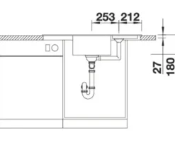 Spüle Blanco ZIA 9 E 930 510 mm vulkangrau 527394