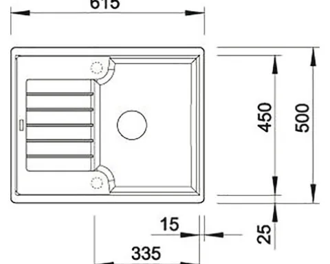 Spüle Blanco ZIA 40 S 615 500 mm anthrazit 516918