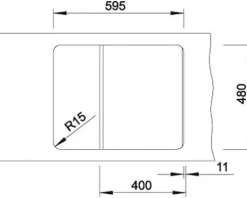 Spüle Blanco ZIA 40 S 615 500 mm anthrazit 516918