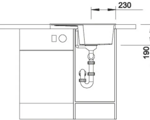 Spüle Blanco ZIA 40 S 615 500 mm anthrazit 516918