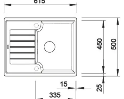 Spüle Blanco ZIA 40 S 615 500 mm anthrazit 516918