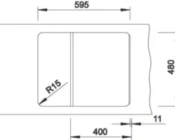 Spüle Blanco ZIA 40 S 615 500 mm softweiß 527195