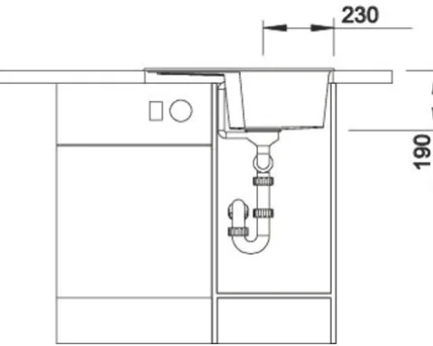 Spüle Blanco ZIA 40 S 615 500 mm softweiß 527195