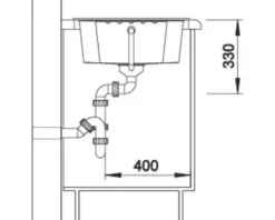 Spüle Blanco ZIA 40 S 615 500 mm softweiß 527195