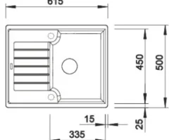 Spüle Blanco ZIA 40 S 615 500 mm softweiß 527195