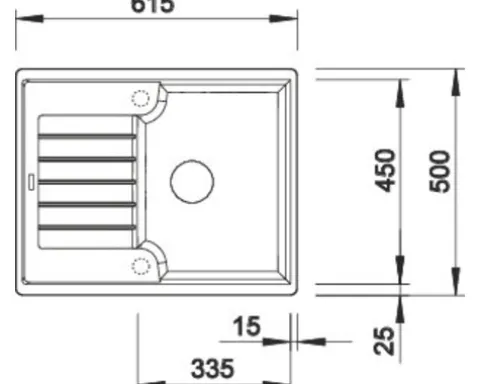 Spüle Blanco ZIA 40 S 615 500 mm softweiß 527195