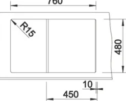 Spüle Blanco ZIA 45 S 780 500 mm softweiß 527199