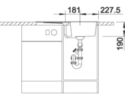 Spüle Blanco ZIA 45 S 780 500 mm softweiß 527199