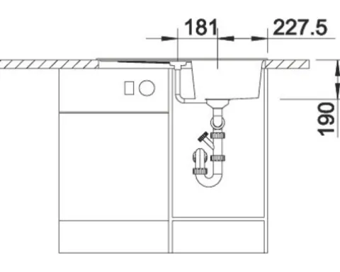 Spüle Blanco ZIA 45 S 780 500 mm softweiß 527199