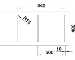 Spüle Blanco ZIA 5 S 860 500 mm softweiß 527203