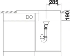 Spüle Blanco ZIA 5 S 860 500 mm softweiß 527203