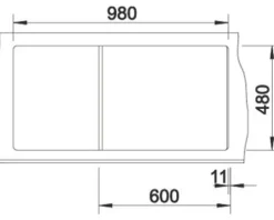 Spüle Blanco ZIA 6 S 1000 500 mm vulkangrau 527389