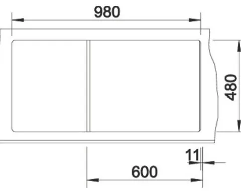 Spüle Blanco ZIA 6 S 1000 500 mm vulkangrau 527389