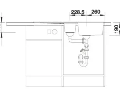 Spüle Blanco ZIA 6 S 1000 500 mm vulkangrau 527389