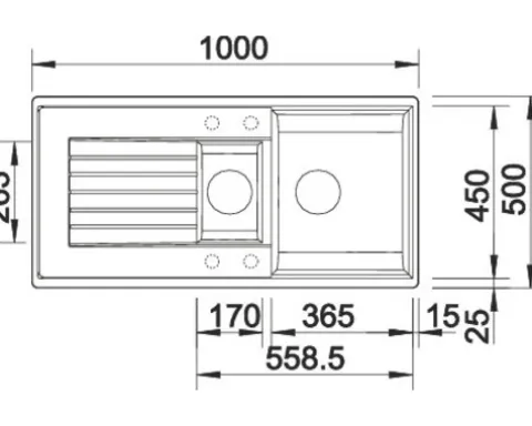 Spüle Blanco ZIA 6 S 1000 500 mm vulkangrau 527389