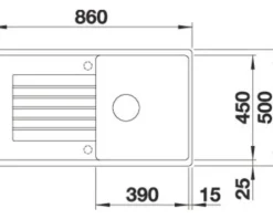 Spüle Blanco ZIA 5 S 860 500 mm vulkangrau 527386