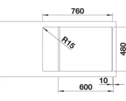 Spüle Blanco ZIA XL 6 S Compact 780 500 mm softweiß 527213