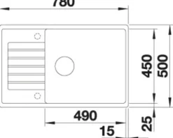 Spüle Blanco ZIA XL 6 S Compact 780 500 mm anthrazit 523263
