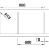 Spüle Blanco ZIA XL 6 S 1000 500 mm vulkangrau 527399
