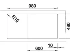 Spüle Blanco ZIA XL 6 S 1000 500 mm vulkangrau 527399