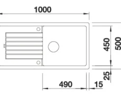 Spüle Blanco ZIA XL 6 S 1000 500 mm vulkangrau 527399