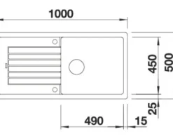 Spüle Blanco ZIA XL 6 S 1000 500 mm weiß 517561