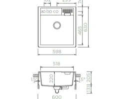 Spüle SCHOCK Kallio M-100-M 598 x 630 mm night KALM100MNGT