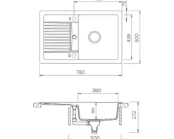 Spüle SCHOCK Lima D-100S A 780 x 500 mm asphalt LIMD100SAGAS