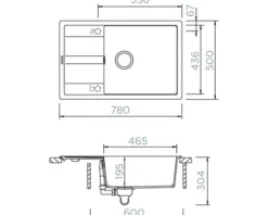Spüle SCHOCK Manhattan D-100LS A 780 x 500 mm nero MAND100LSAGNE