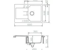 Spüle SCHOCK Manhattan D-100S A 690 x 510 mm nero MAND100SAGNE
