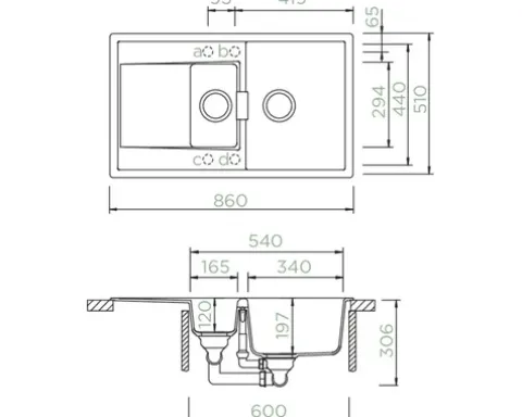 Spüle SCHOCK Mono D-150 A 860 x 510 mm berry MOND150ABRY