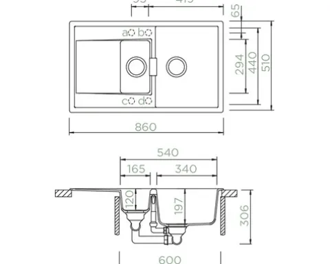 Spüle SCHOCK Mono D-150 A 860 x 510 mm dusk MOND150ADSK