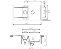 Spüle SCHOCK Mono D-150 A 860 x 510 mm ivy MOND150AIVY