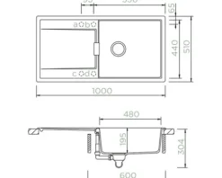 Spüle SCHOCK Mono D-100L A 1000 x 510 mm ivy MOND100LAIVY