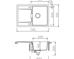 Spüle SCHOCK Mono D-100S A 740 x 510 mm magma MOND100SAMAG