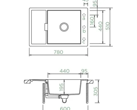 Spüle SCHOCK Mono D-100XS A 780 x 510 mm puro MOND100XSAPUR1