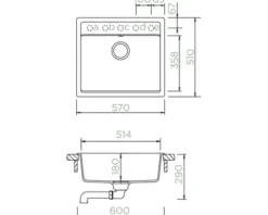 Spüle SCHOCK Mono N-100 A 570 x 510 mm berry MONN100ABRY