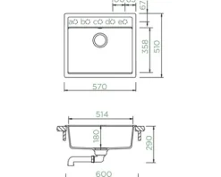 Spüle SCHOCK Nemo N-100 A 570 x 510 mm onyx NEMN100AGON