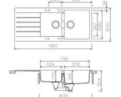 Spüle SCHOCK Signus D-200 A 1160 500 mm stone SIGD200ASTO