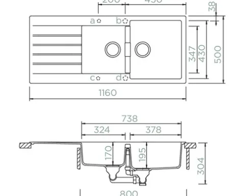 Spüle SCHOCK Signus D-200 A 1160 500 mm stone SIGD200ASTO