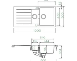 Spüle SCHOCK Signus D-150 A 1000 x 500 mm puro SIGD150APUR