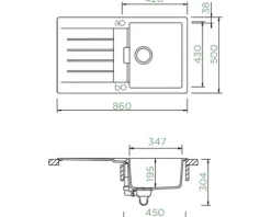 Spüle SCHOCK Signus D-100 A 860 x 500 mm stone SIGD100ASTO