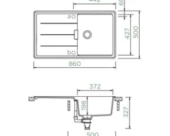 Spüle SCHOCK Tia D-100 A 860 x 500 mm puro TIAD100APUR