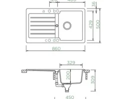 Spüle SCHOCK Typos D-100 A 860 x 500 mm croma TYPD100AGCR