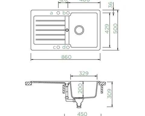 Spüle SCHOCK Typos D-100 A 860 x 500 mm croma TYPD100AGCR