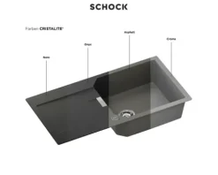 Spüle SCHOCK Typos D-150S A 860 x 435 mm asphalt TYPD150SAGAS
