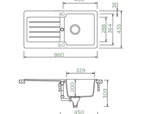 Spüle SCHOCK Typos D-100S A 860 x 435 mm onyx TYPD100SAGON